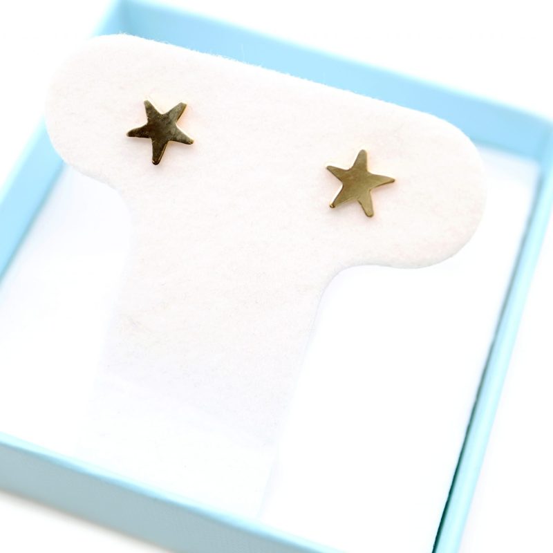 14k Gold Star Stud Earrings